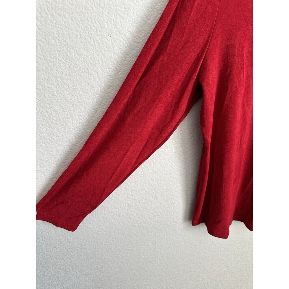 NEW Chico's Travelers Enamel Red Women's Formal Chain Detail Top Size 3 US XL 16 - Picture 5 of 6